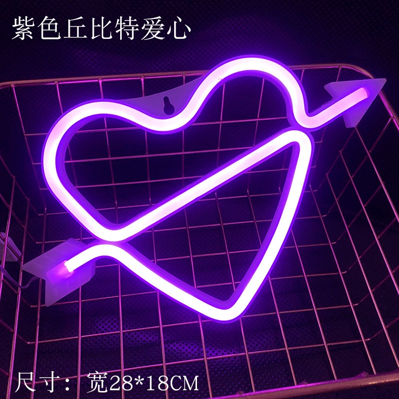 Đèn Led Neon Để Bàn Trang Trí Decor phòng ngủ cute ánh sáng lung linh với nhiều hình KEENGSTORE ledneon
