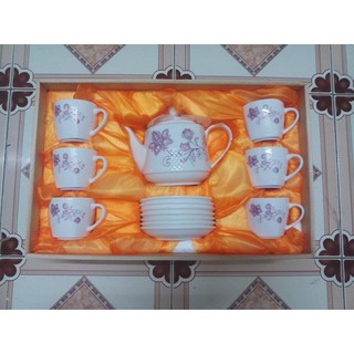 Bộ ấm chén cốc sần Bát Tràng