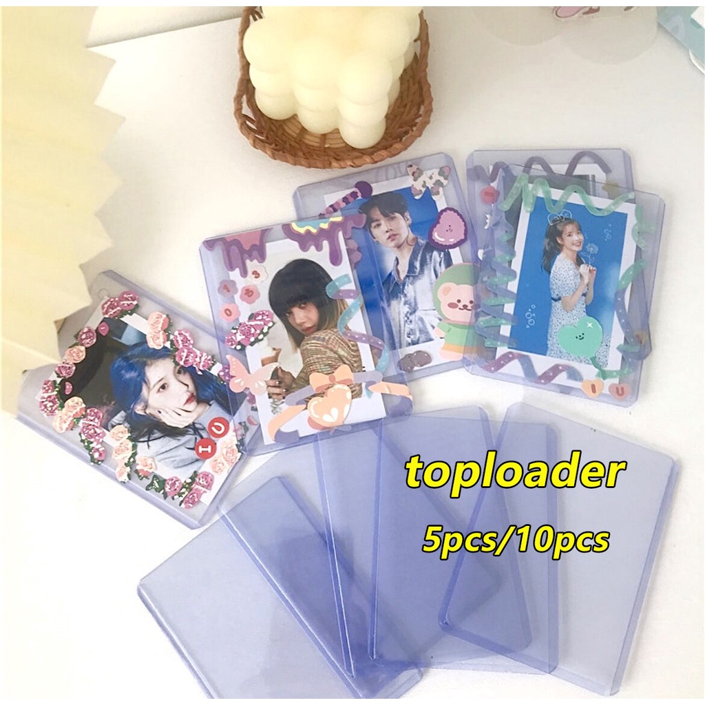 Set 10 Thẻ Game Polaroid Toploader 35PT Bằng PVC Trong Suốt Siêu Dày DIY Giá Đỡ