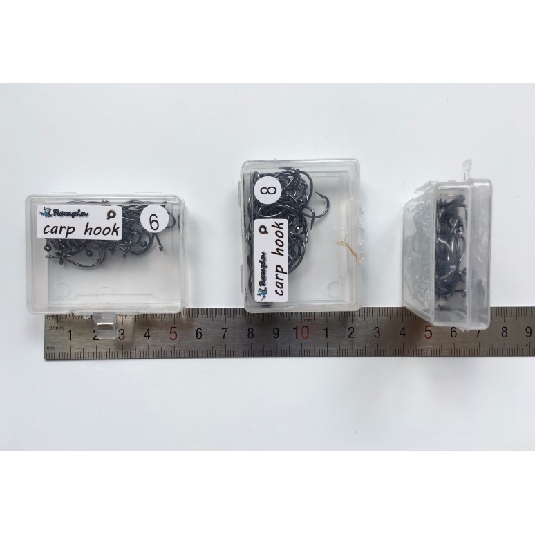 Hộp 50 lưỡi câu cá bằng thép carbon cỡ # 6 # 8 # 10 # 12