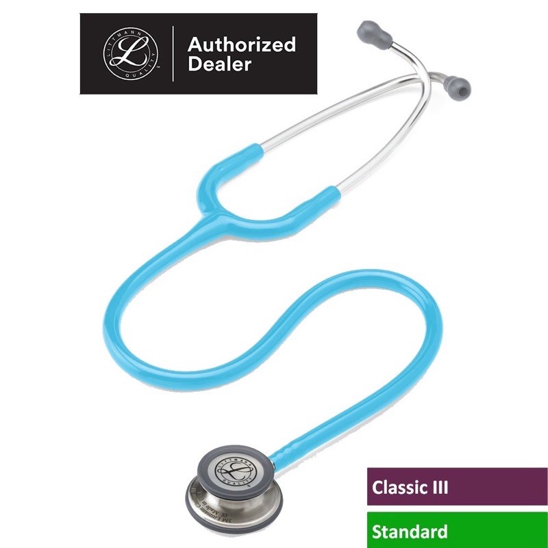 Ống nghe 3M Littmann Classic III màu xanh ngọc lam, 27 inch, 5835 ( tặng móc chìa khoá chibi bác sĩ )