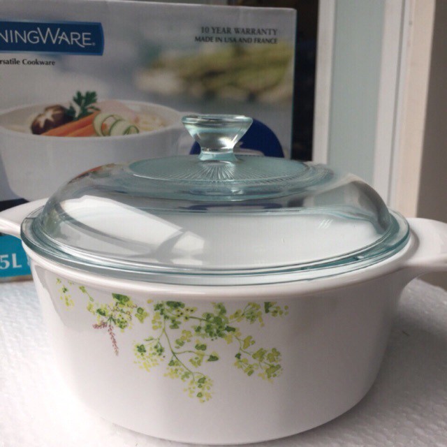 Nồi thuỷ tinh tròn Pháp Corningware P-12-22-PVG 1.25L-2.25L Provence Garden