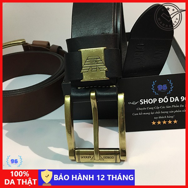 Thắt lưng nam da thật - Dây lưng nam da bò sáp - Mặt đồng đúc cao cấp - DL003