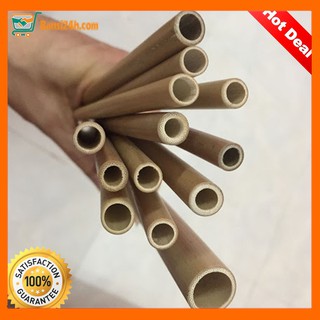 ống hút tre tự nhiên - size trà sữa, đường kính D11 - 13 mm - set 5 ống