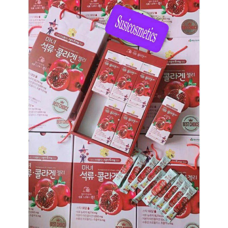 Thạch Collagen Lựu Mật Ong Hàn Quốc