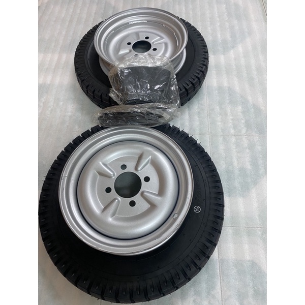 Cặp bánh 400-12 hàng tàu đẹp,Tim ốc lazang 7x10, dùng lắp ráp vào xe 3 bánh,xe 4 bánh,lỗ ốc mâm đo vuông 7,chéo 10