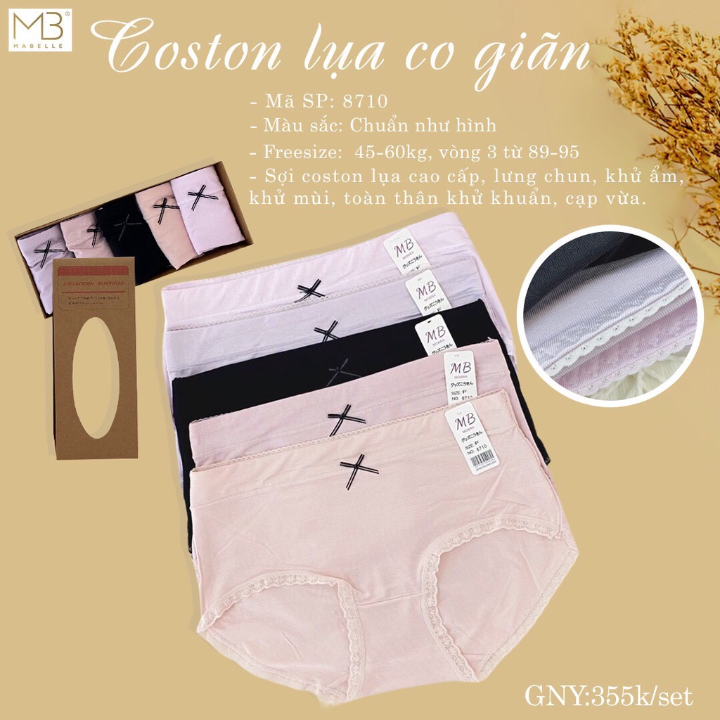 Hộp 4q lót trơn MB SIÊU NHẸ, dáng cạp trung, thiết kế nơ nhỏ xinh xắn, ôm trọn vòng mông - Nội y sức khỏe