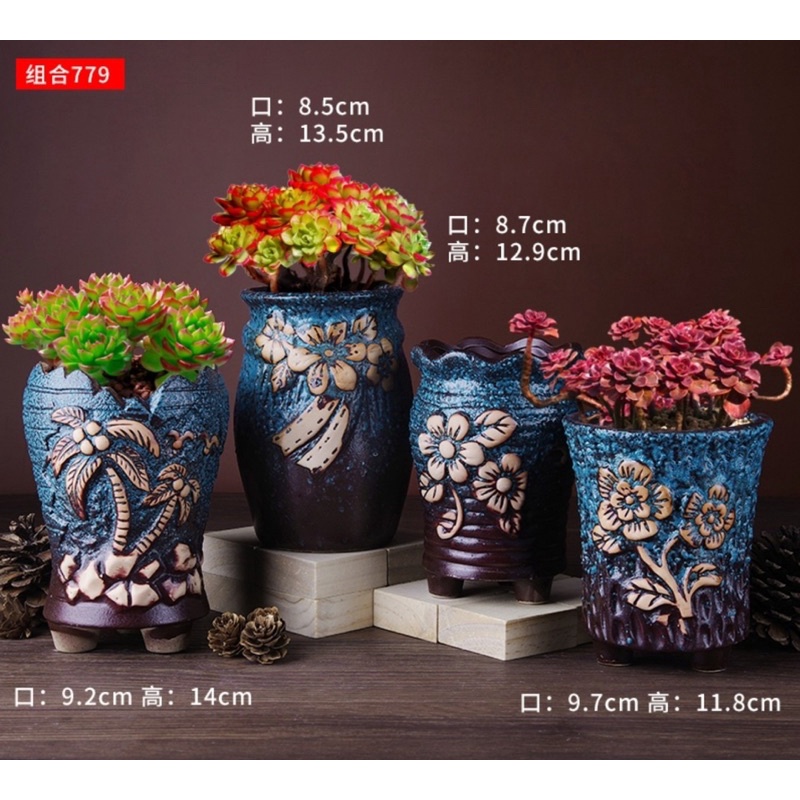 Chậu Gốm Trồng Cây cảnh sen đá xương rồng Mã :592