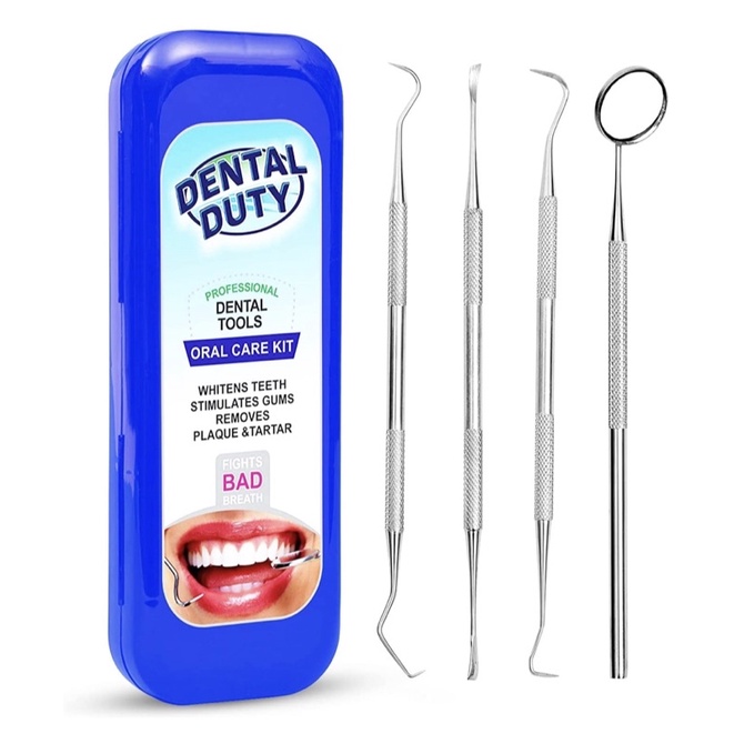 Bộ dụng cụ vệ sinh răng miệng, cạo vôi răng tại nhà Dental Duty Hygiene Kit 4 món USA