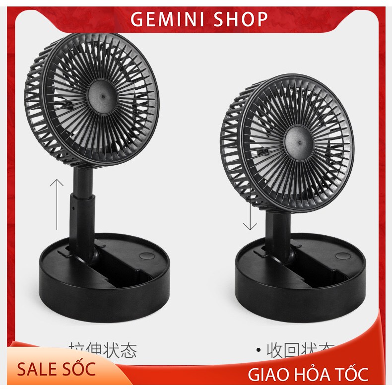 Quạt sạc tích điện mini gấp gọn A9 mini cầm tay để bàn siêu mát pin dùng 5h GEMINI SHOP