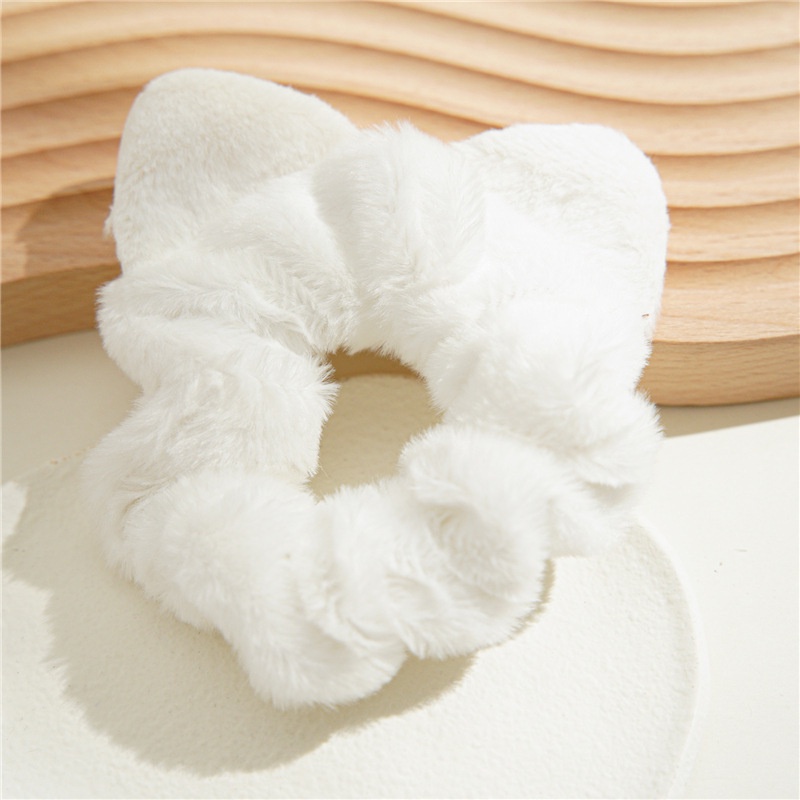 Dây Buộc Tóc Co Giãn Bọc Vải Bông Hình Tai Thỏ Dễ Thương Cho Nữ