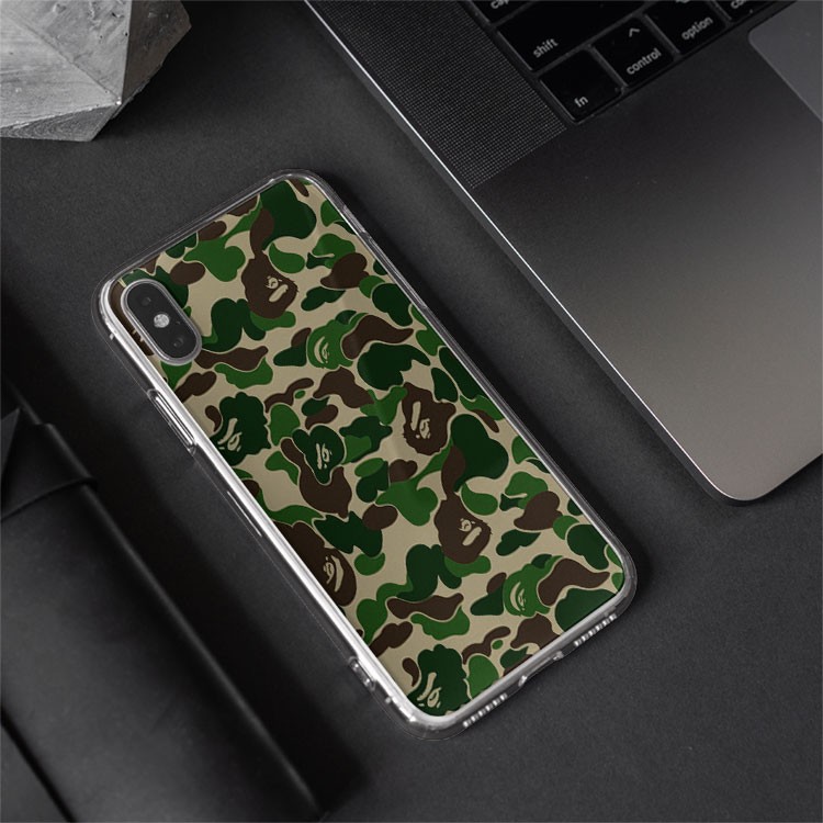 Ốp lưng họa tiết BAPE màu xanh lá cho Iphone 5 6 7 8 Plus 11 12 Pro Max X Xr BAPPOD00003