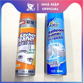 Bộ đôi tẩy rửa nhà bếp, nhà tắm - chai xịt tẩy rửa đa năng Bathroom/Kitchencleaner 500ml, tẩy sạch trong 2 phút