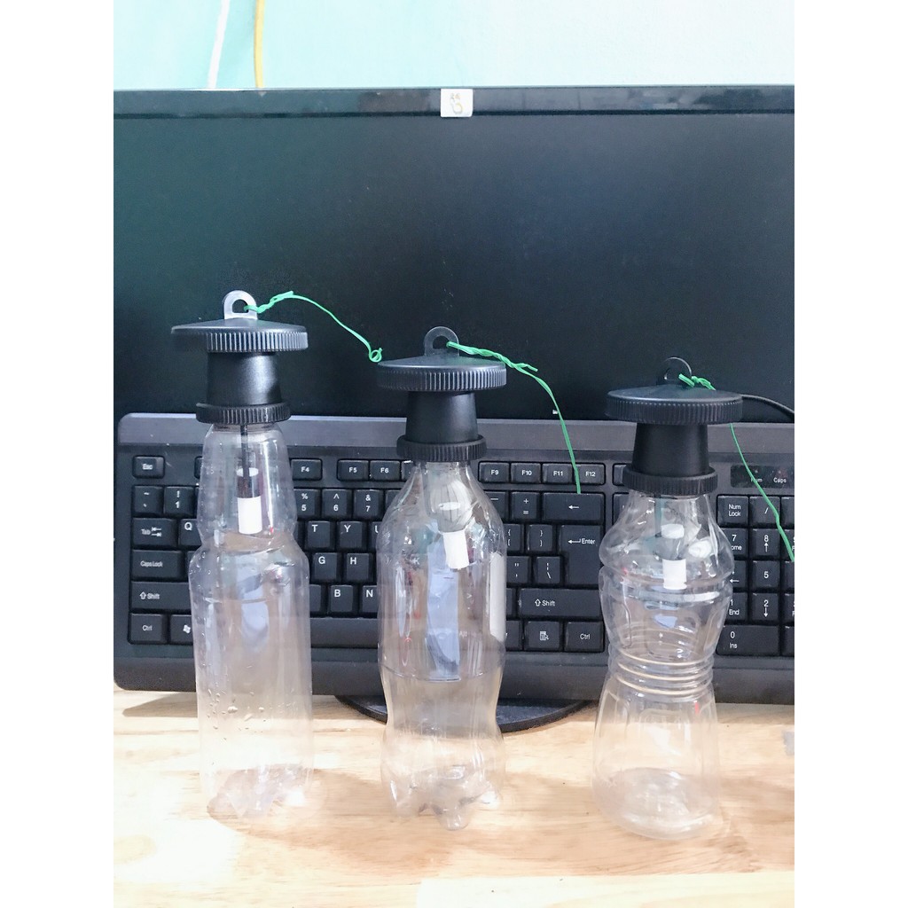Bộ 2 Dụng cụ Nắp chai bẫy Ruồi vàng NR-4C, Nắp bẫy Ruồi Muỗi Ong + thuốc dẫn dụ
