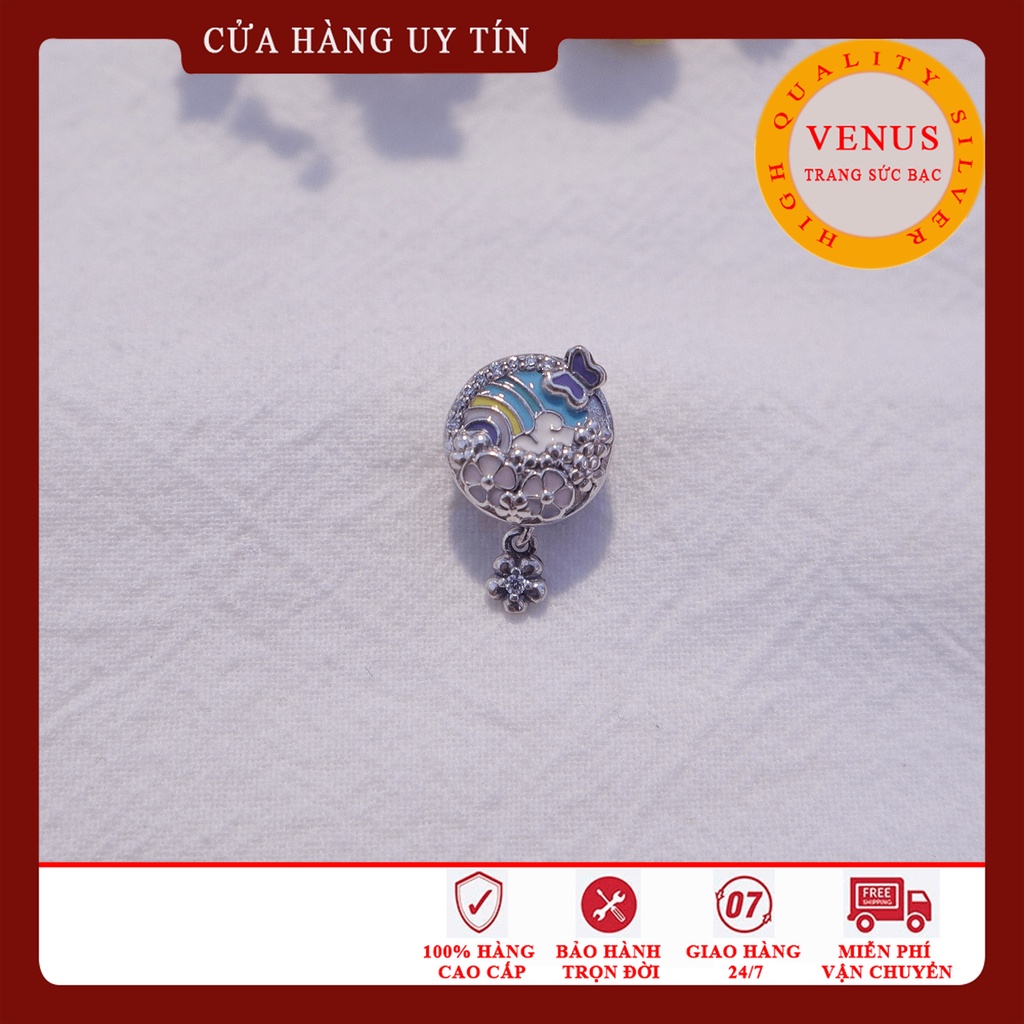 [Charm bạc 925 cao cấp] Charm bạc hình hoa cỏ mùa xuân- Mã sản phẩm VENUSMX