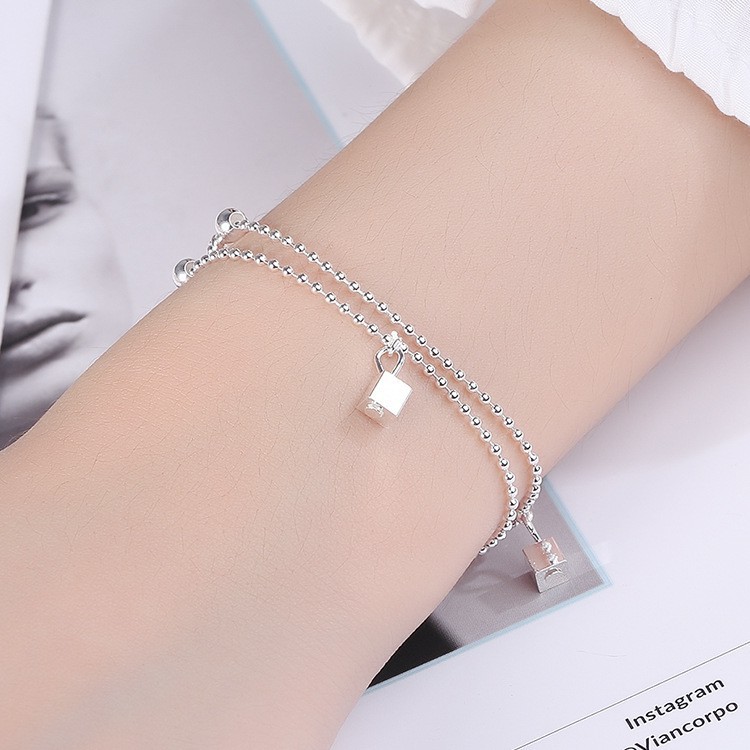 10 designs S925 Silver Bracelet Girls' Accessories Simple Design Bracelet Small Square Bracelet Multi-Style Exquisite Bracelet Gelang wanita