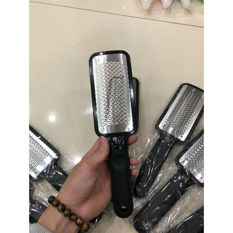 chà gót cầm tay inox và thép trắng.. tiện lợ chà da chết chân tay móng nail