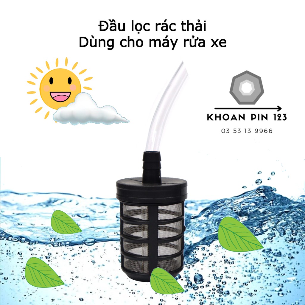 đầu lọc rác, lọc chất thải lắp ống nước cho máy xịt rửa xe