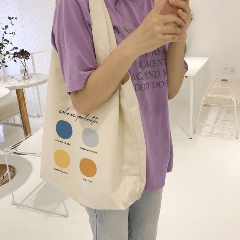 Túi Vải Đeo Vai Chất Dày Colour Palatte TL Phong Cách Hàn