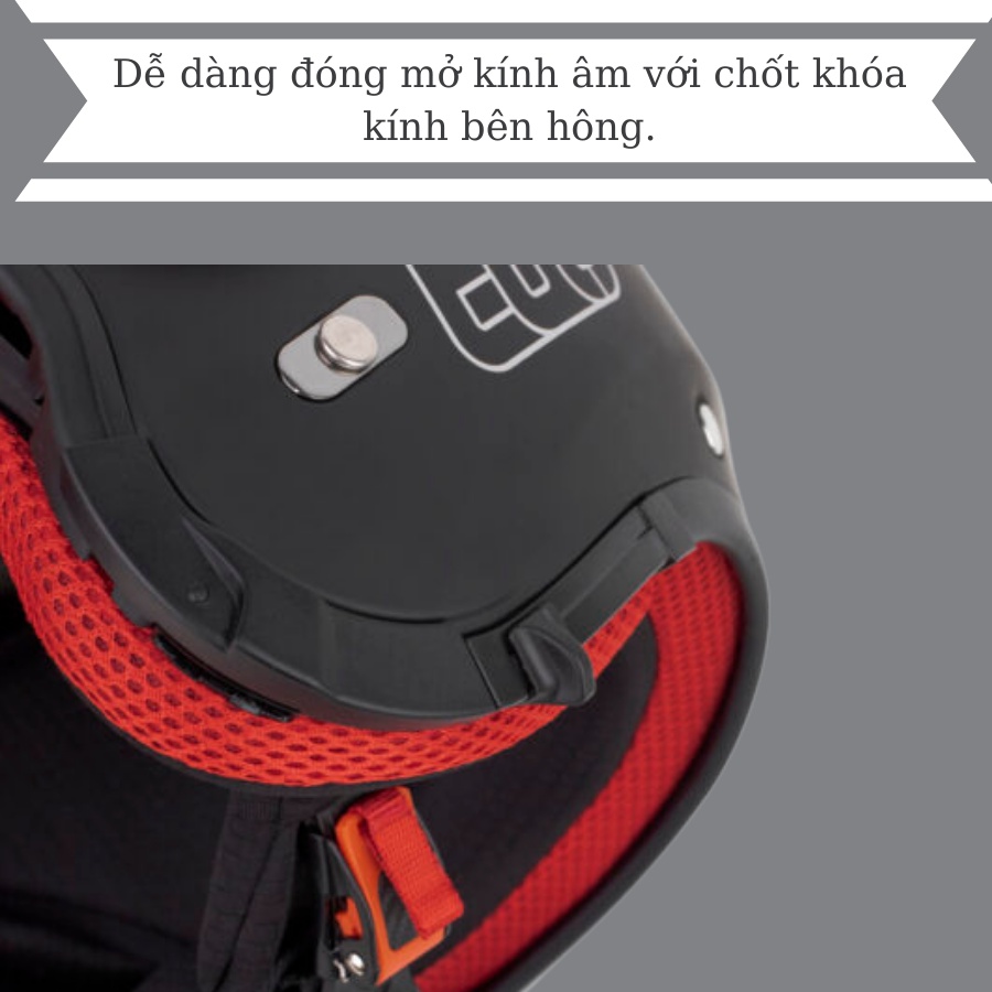 Mũ bảo hiểm 3/4 kính âm Ego E-5 đi phượt có thể gắn thêm kính chắn và hàm Arrow