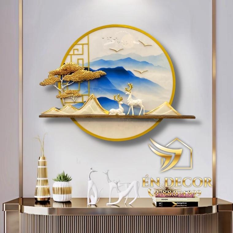 Tranh Phong Cảnh Treo Tường Đôi Hươu Nghệ Thuật, Tranh Sắt, Tranh Treo Tường Én Decor