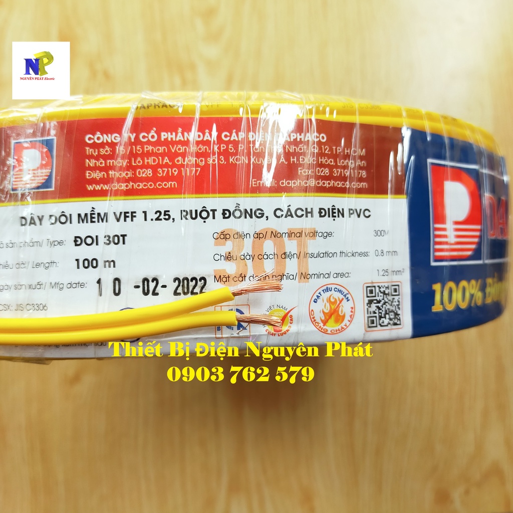 Dây Điện Đôi Mềm 2x0.5mm ,2x0.75mm, 2x1mm, 2X1.5mm- Bán Lẻ Theo Mét