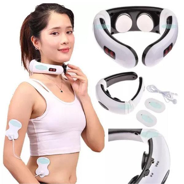 Máy massage cổ vai gáy  3D 5 Chức Năng , đai massage thư giản xung nhiệt cao cấp trị nhức mỏi giảm stress