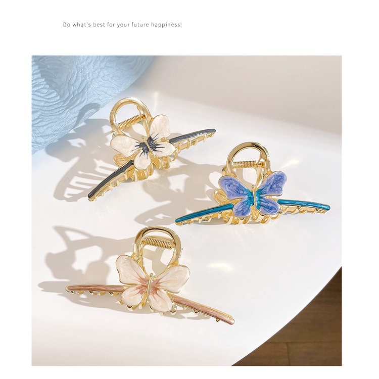 Kẹp Tóc Hình Cá Mập / Bướm Cỡ Lớn Kiểu Hàn Quốc Dễ Thương Cho Nữ