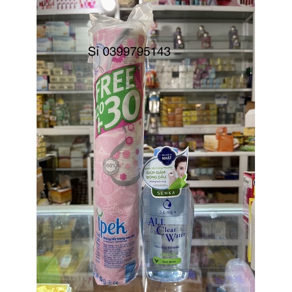 Combo nước tẩy trang Senka 230ml + bông tẩy trang Ipek 150m{ chính hãng}