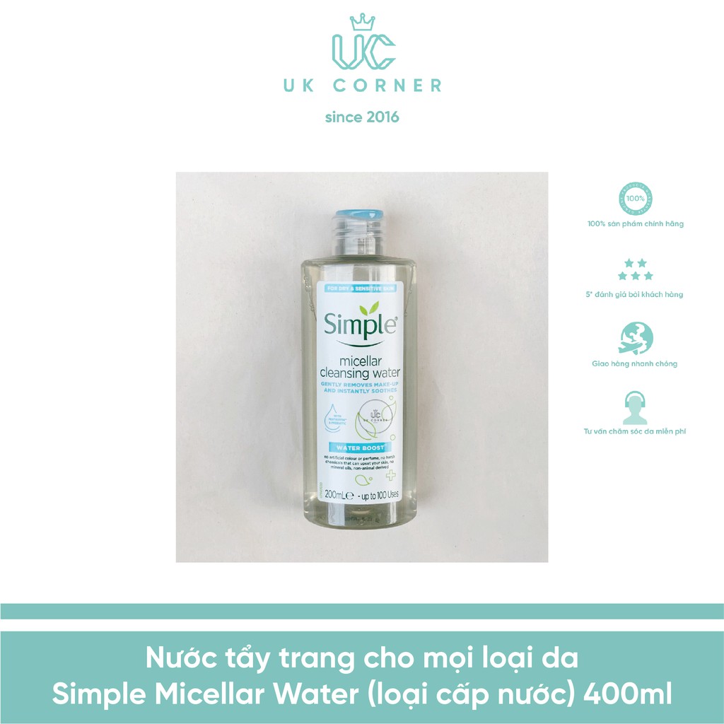 Tẩy trang cho mọi loại da Simple Micellar Water