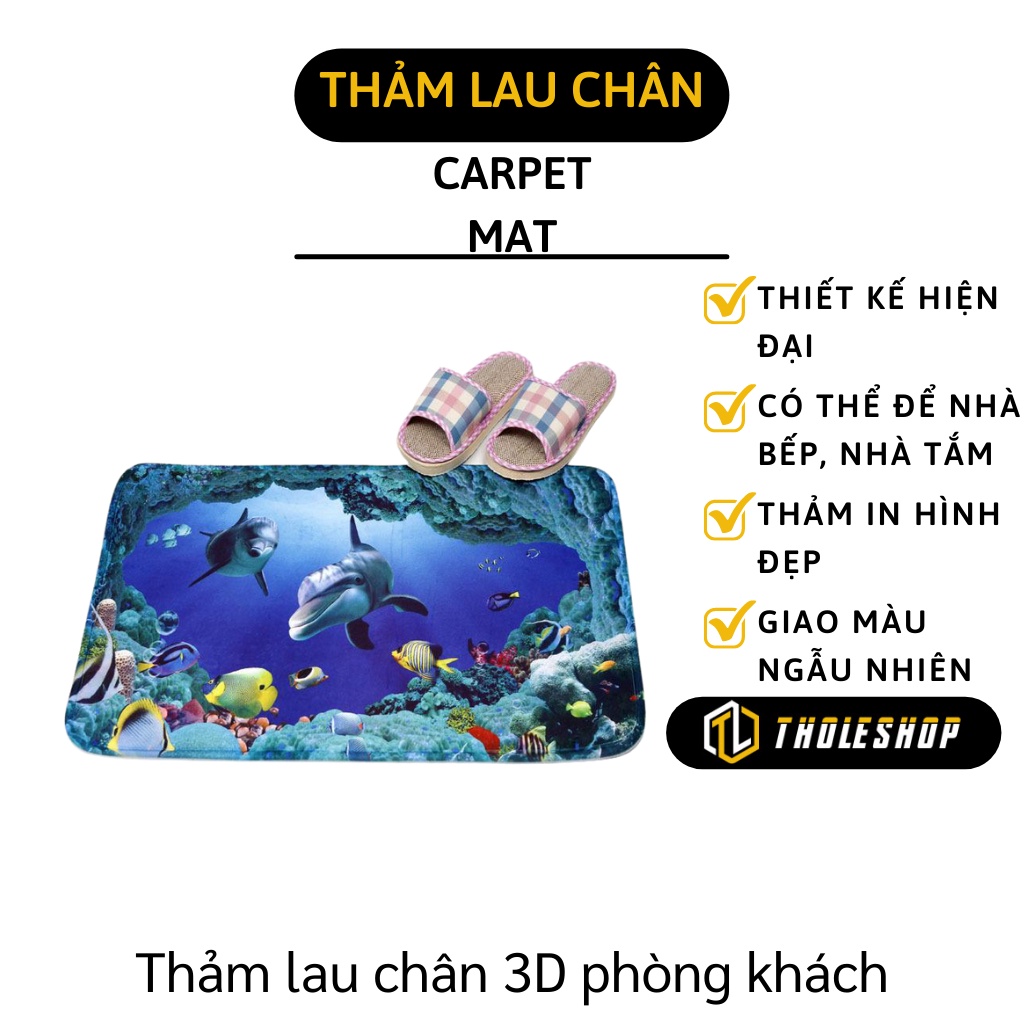 Thảm Lau Chân - Thảm Chùi Chân Nhà Tắm, Nhà Bếp Chống Trượt 3D 4303