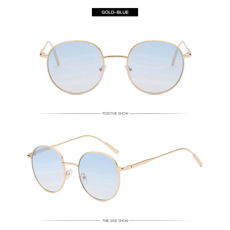 Kính Mát Gọng Oval Nhỏ Kim Loại Phong Cách Vintage