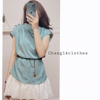 Áo sơ mi lụa cổ vạt chéo