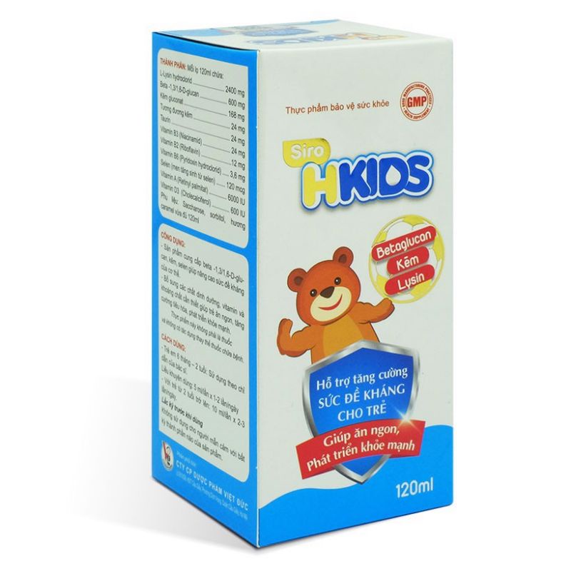 HKIDS hỗ trợ tăng sức đề kháng, giúp trẻ ăn ngon, tăng cân, khỏe mạnh, lọ 120ml