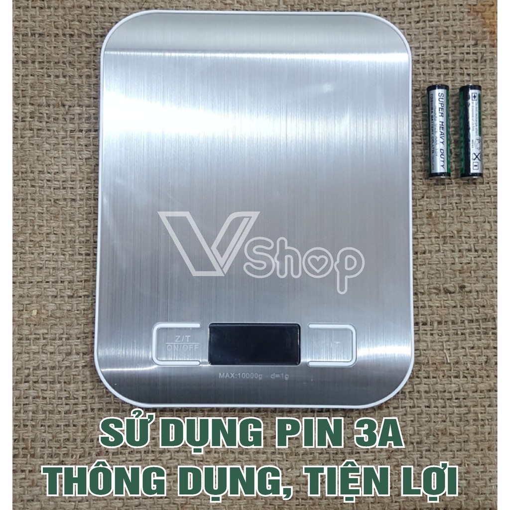 Cân điện tử nhà bếp. nhỏ gọn, tiện dụng, 1gr – 10kg, sử dụng pin 3A