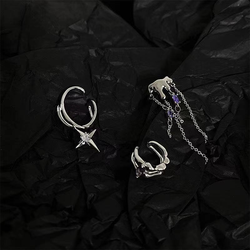 Khuyên Kẹp Tai Dạng Kẹp Không Xỏ Lỗ Phong Cách Thời Trang Hàn Quốc Độc Đáo