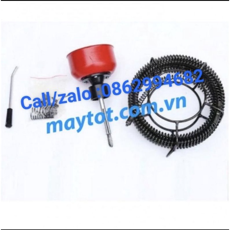 Máy Thông Tắc Cống lò xo GQ-100A công suất 900w kèm dây phi8 và phi 16 +6 đầu thông