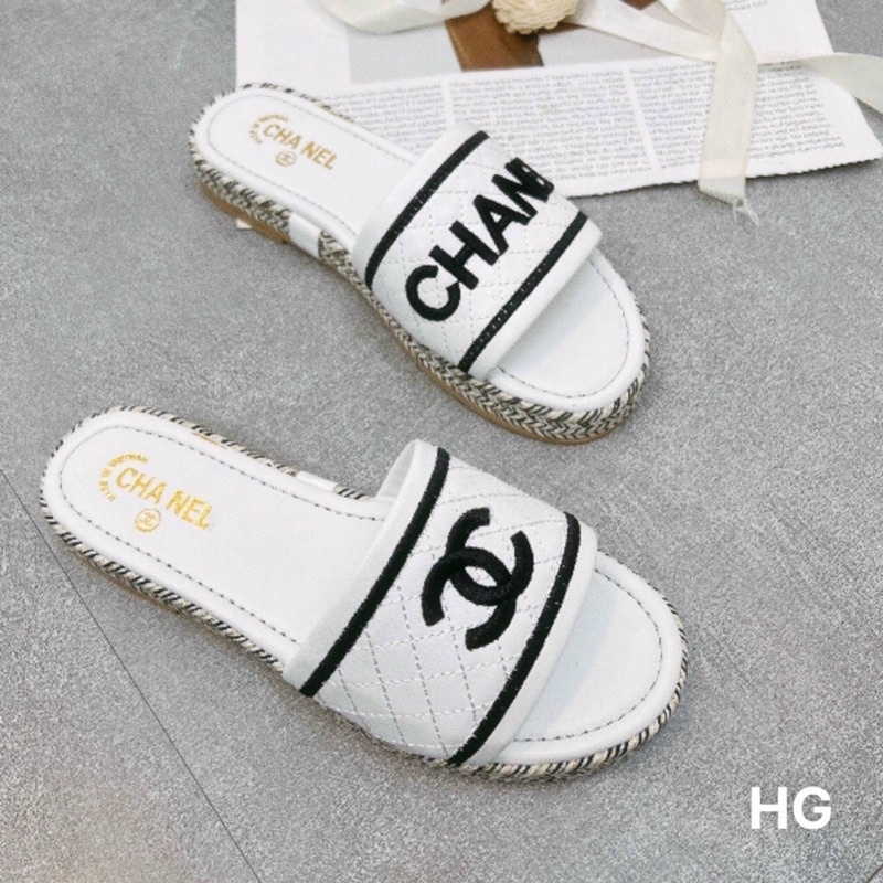 Dép lê nữ quai ngang đế phối cói độn 2cm da mềm siêu nhẹ kiểu dáng thời trang sang chảnh đi chơi du lịch tiện lợi