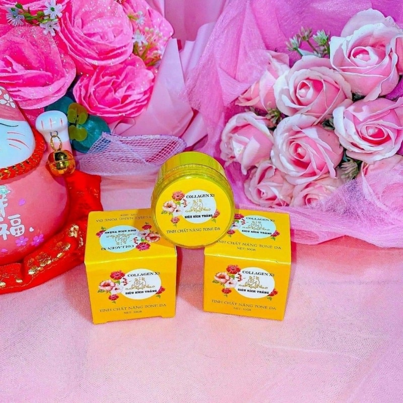 Kem Kích Trắng Collagen X3 Chất Kem Mịn Giúp Da Trắng Sáng Bật Tone - Mỹ Phẩm Đông Anh Nguyễn Huỳnh Như -Hũ 30gr