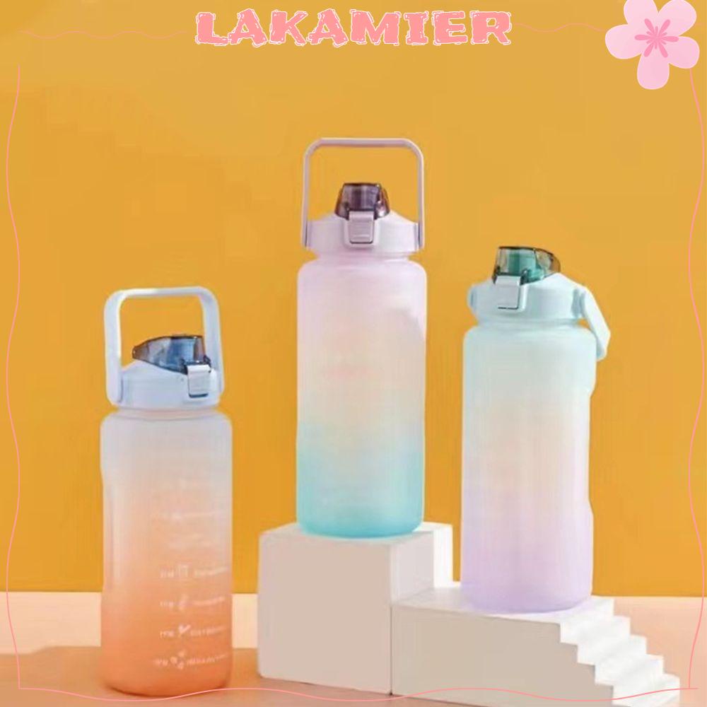 LAKAMIER Large-Capacity Drinking Cup Portable Water Jug Water Bottle 2000ml With Straw Outdoor Travel Kettle Sport Bottle/Multicolor