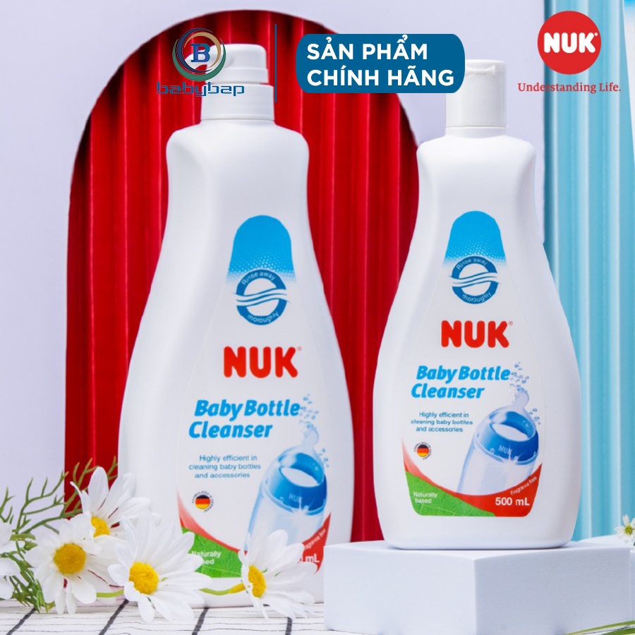 Nước Rửa Bình Sữa NUK Chai 500ml/750ml/950ml Loại Bỏ Protein Trong Sữa, Bã Cặn Hay Dư Lượng Nước Trái Cây