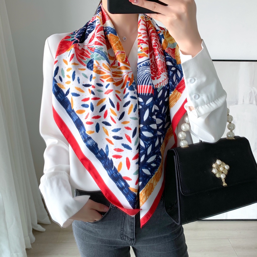 Khăn Choàng Chống Nắng In Họa Tiết Thời Trang Khổ 90cm(35.4inch) Tudung WJ1007-24-02