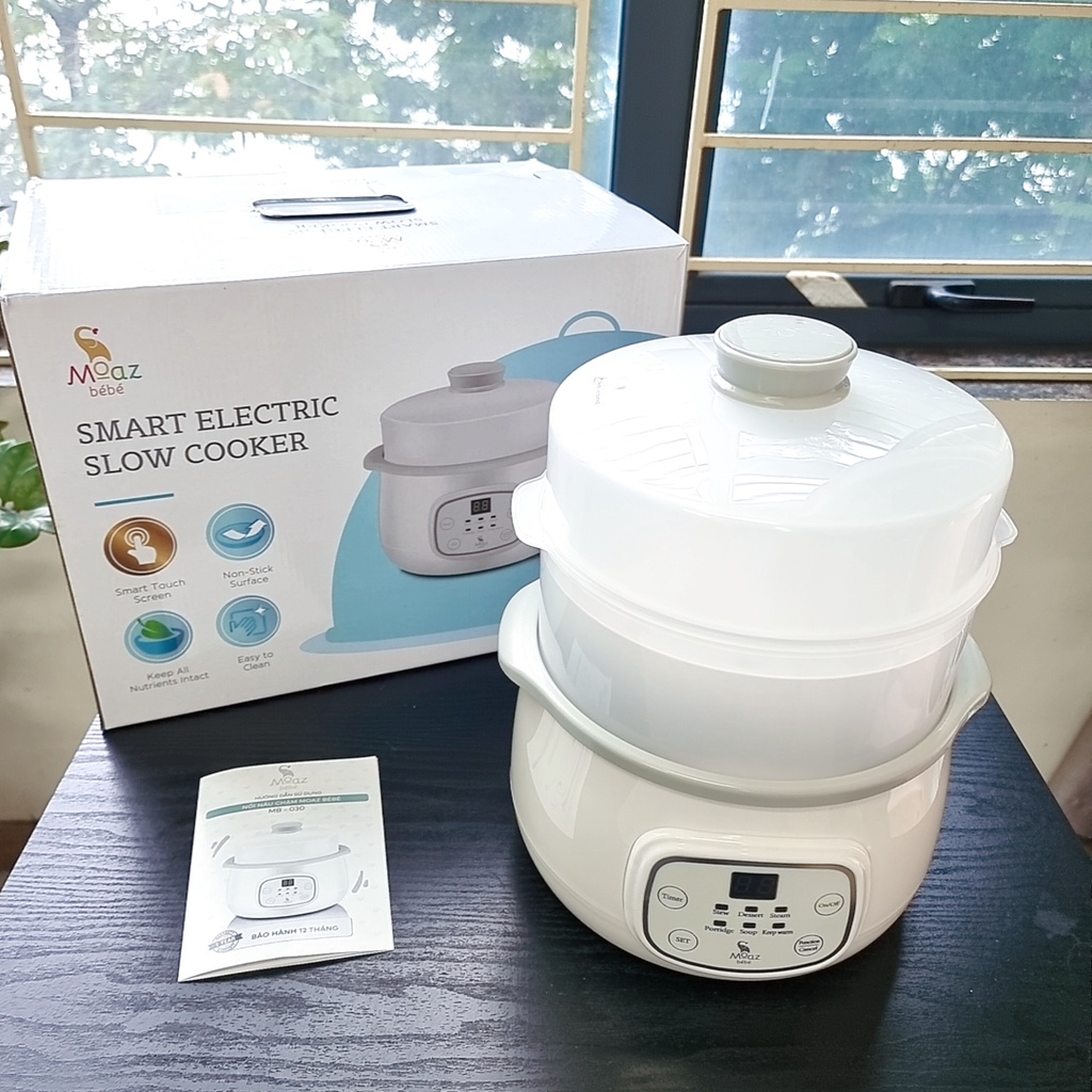[BH 1 năm] Nồi nấu chậm Moaz bebe 030 dung tích 1.5l dành cho bé đồ ăn dặm MB 030