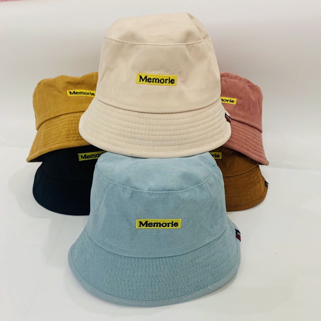 Mũ bucket  ❤️ Nón tai bèo vành cụp thêu chữ MEMORIE nhiều màu sắc form unisex BK01  Ulzzang Thời trang PONIVA siêu hot