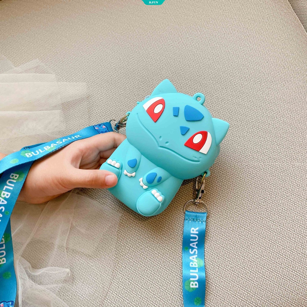 Set 7 túi đeo chéo đựng tiền xu chất liệu silicon họa tiết Pokemon Pikachu dễ thương cho bé