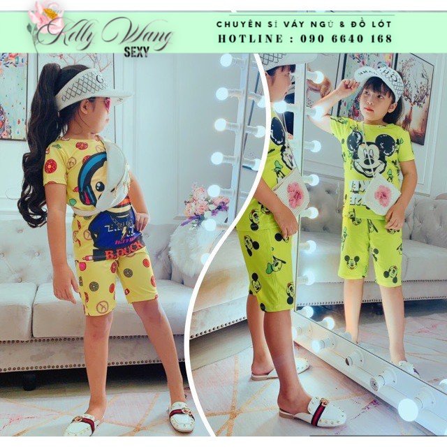 [nhiều mẫu ] Bộ đồ thun hoạt hình cho bé gái - đồ bộ mẫu dễ thương siêu xinh cho bé size từ sơ sinh đến đại lên tới 45kg
