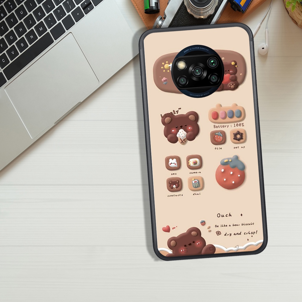 ỐP LƯNG XIAOMI POCO X3 - POCO X3 PRO - POCO M3 - POCO C40 - REDMI 9T , IN HÌNH GẤU NÂU CHOCOLATE ĐÁNG YÊU.