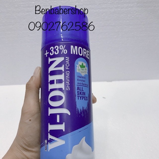 Bọt Cạo Râu VI-JOHN Trà Xanh 400ml