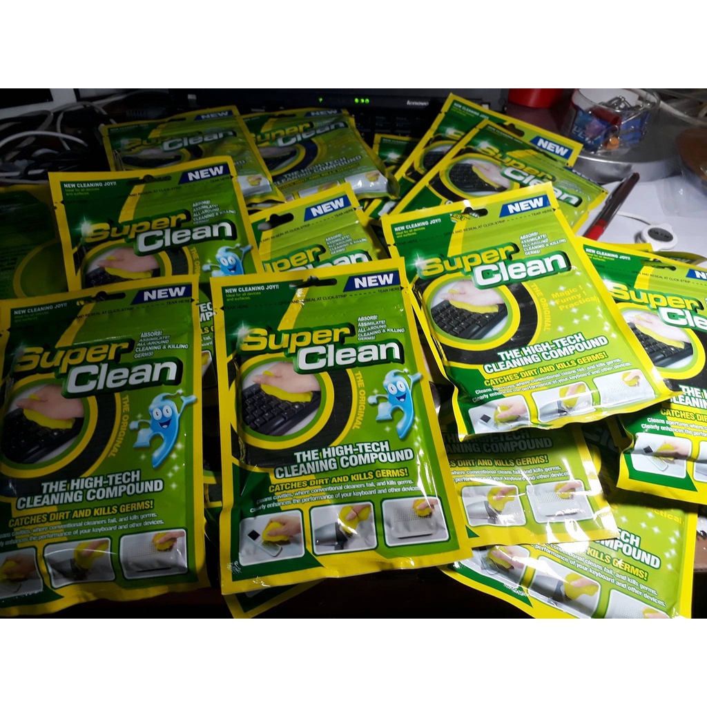 Gel vệ sinh bàn phím, ô tô dạng keo miếng dẻo dính bụi và Slime làm sạch đa năng Super Clean