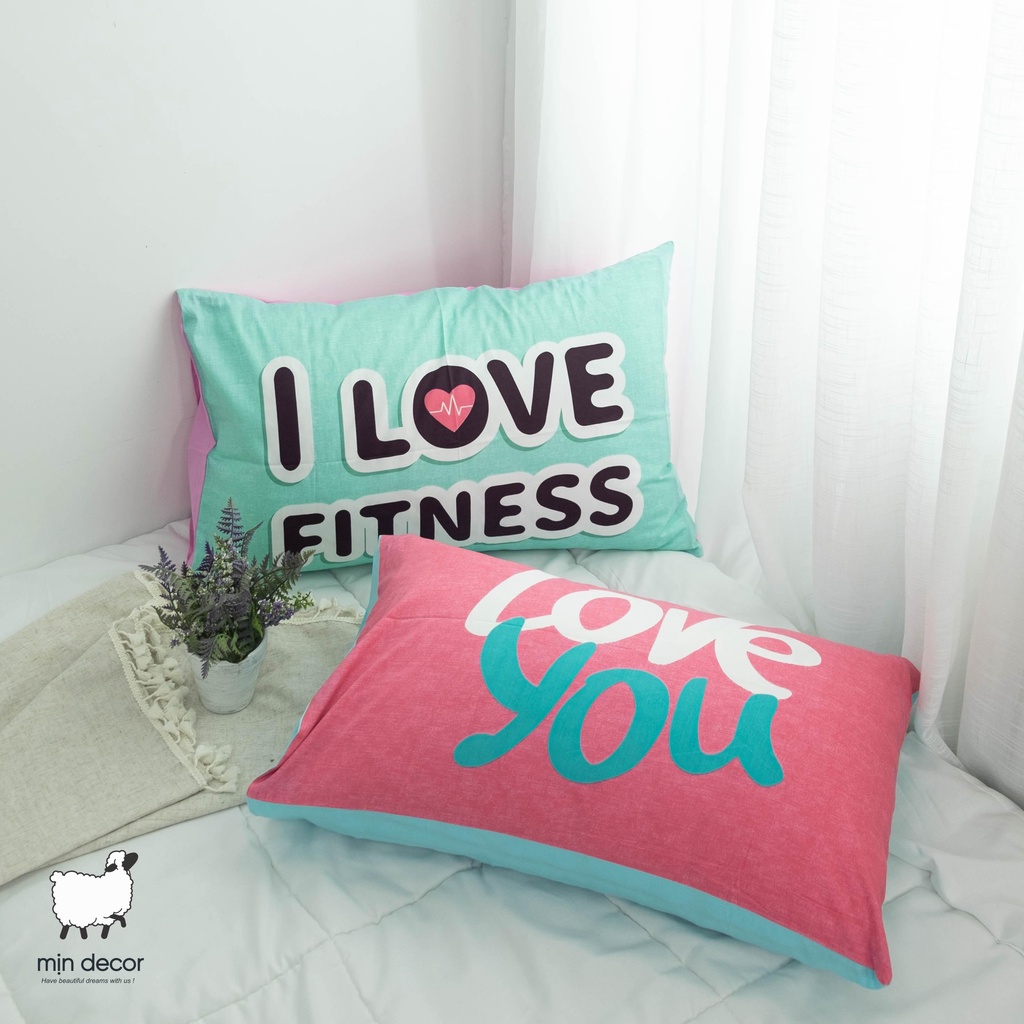 Đôi vỏ gối cotton dùng được 2 mặt Mịn Decor thoáng mát nhiều mẫu mã